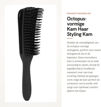 Dailygoods- Haarkam Octopusvormig - Verstelbaar - Comfortabel - Kappers Styling - Opbergruimte - Hoogwaardige Plastic Naalden - Haarstylingkam