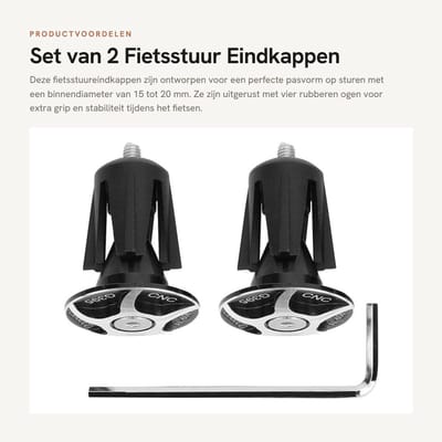 Dailygoods- Stuurplug - 2 Stuks - CNC Aluminium - Vouwfiets - Fietsstuur Eindkappen - Binnendiameter 15-20 mm - Corrosiebestendig - Stuurkap
