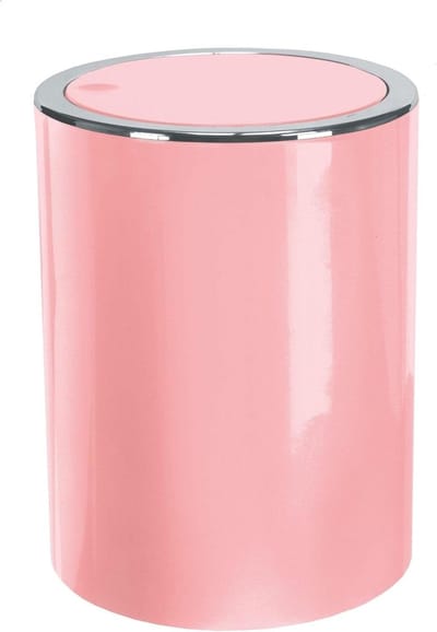 Cosmetische Bak - Prullenbakje Schommelbak - Badkamer Organisatie - Oscillerend Deksel - 5 Liter - Magnolia