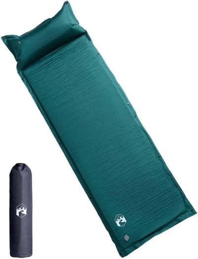 Opblaasbare Camping Matras - Slaapmat Kussen - Buiten Kamperen - Zelfopblazend Comfort - 190 x 64 cm - Groen