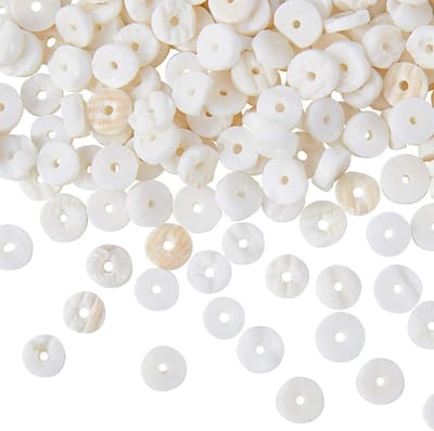 Witte Schelp Sieraden Maakset voor Volwassenen met 7,5 Meter Rekkoord, Natuurlijke Schelp Kralen voor Armbanden, Kettingen en Chokers