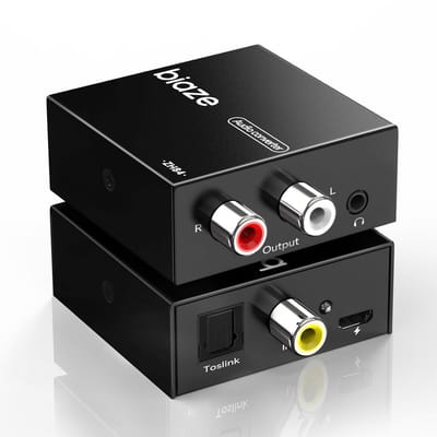 Digitale naar Analoge Audio Converter - Optisch, Coaxiaal (SPDIF/Toslink) naar RCA en 3.5mm Jack