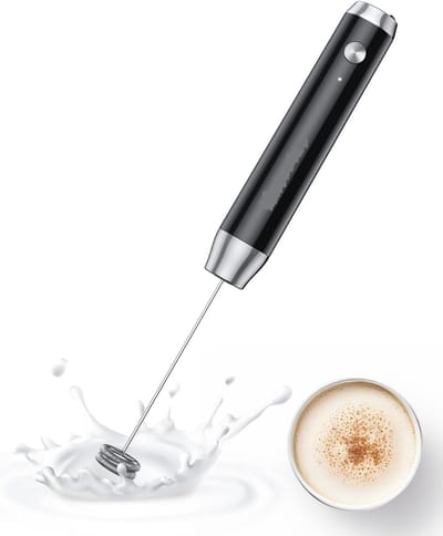 Famanu Oplaadbare Melkopschuimer, Draagbare Elektrische Melkopschuimer， Waterdichte schuimmaker voor Koffie, Latten, Matcha, Cappuccino, Warme Chocolademelk, LunaFro NS