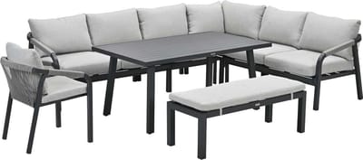Garden Impressions Tarera lounge dining set 7-delig - donker grijs