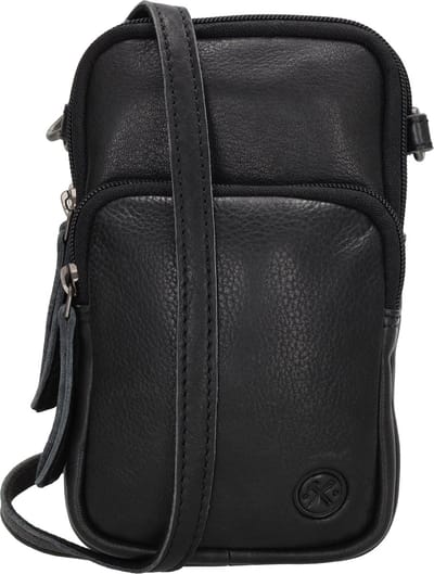 Hide & Stitches Paint Rock Crossbody Telefoontasje - 100% Leder - Leren Dames Tas - Zwart