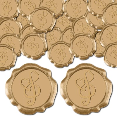 Allecto - Musical Note Wax Seal Stickers - Gouden Decoratie Stickers - Enveloppen Versieren - Uitnodigingen Maken - Feestelijke Decoratie - 50 Stuks