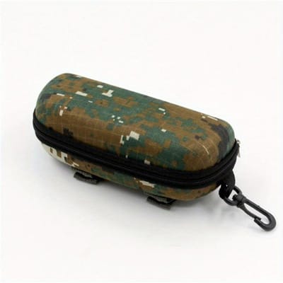 Étui à lunettes de camouflage, boîte à fermeture éclair pour sports de plein air, étui à lunettes de soleil anti-stress épais, boîte de rangement portable pour lunettes gray