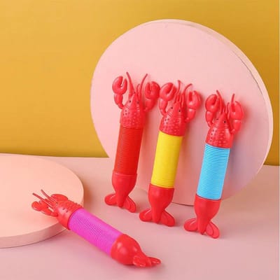 Dier Leuke Anti-Stress Bal Decompressie Telescopische Variëteit Kreeft Speelgoed Abraact Zacht Plakkerig Squishi Stressverlichting Speelgoed Cadeau beige
