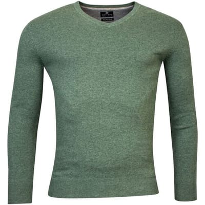 Baileys Trui V-Neck Single Knit Pima Cotton Misty Green / male