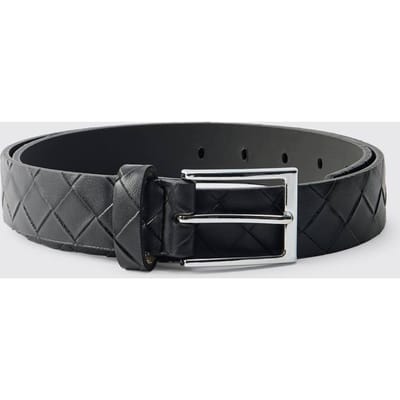 PU Diamant Geëmbosseerde Riem | Black | Size Small