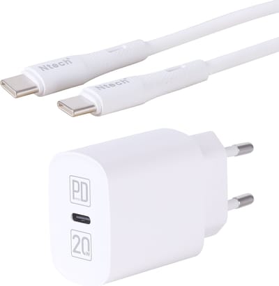 USB C Adapter 20W snellader met USB C kabel (1m)