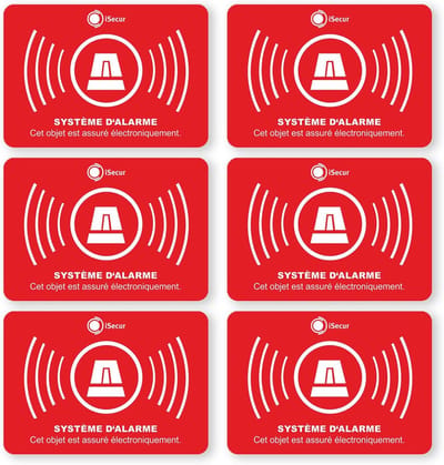 Alarm sticker - 6 stuks 5 cm - UV-beschermd - afschrikking voor inbraak - voor ramen en voertuigen - SnelShoppen