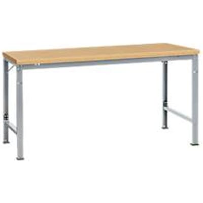 Manuflex basistafel UNIVERSAL Speciaal, 1750 x 1000 mm, multiplex natuur, aluminium zilver