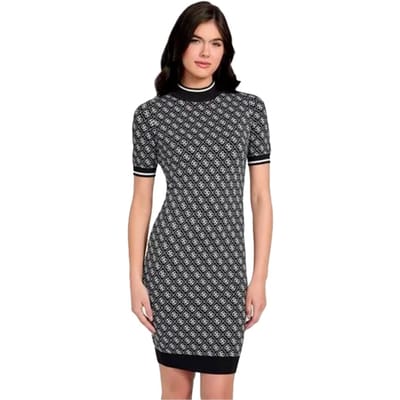 Guess Gebreide midi-jurk met marine 4G logo