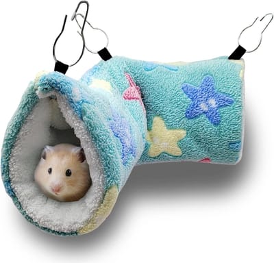 Hangmat voor Cavia's, Fretten en Ratjes - Tunnelbed voor Kleine Dieren zoals Hamsters en Chinchilla's, Ideaal als Schuilplek en Slaapaccessoire, Groen