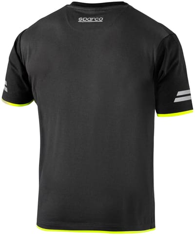 Sparco Tech Tucson T-Shirt - Zwart/Grijs/Marineblauw — Geel — XS