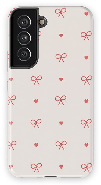 Tough Hoesje met Hartjes Samsung Galaxy S22 | Little Love Tough Case Geschikt voor Mag | Hartjes Print Backcover Samsung Galaxy S22 Sweet Bows