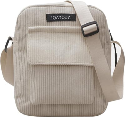 Kleine Corduroy Schoudertas voor Vrouwen, Mini Crossbody Tas met Verstelbare Band en Rits, Perfect voor Telefoon en Dagelijks Gebruik