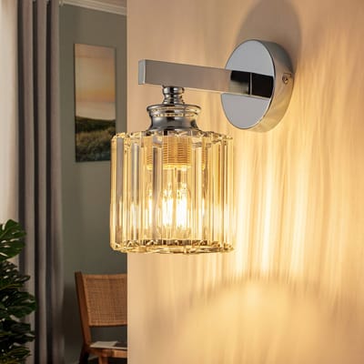 NETTLIFE E27 Wandlamp - Binnen - Moderne Kristallen - 1 Vlamig - Voor Slaapkamer Woonkamer Trapgang & Gang - Zonder Lampen