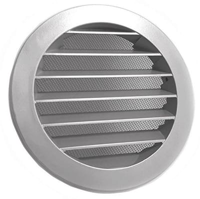 Weerbestendig rooster grijs Ø 100 aluminium voor buiten