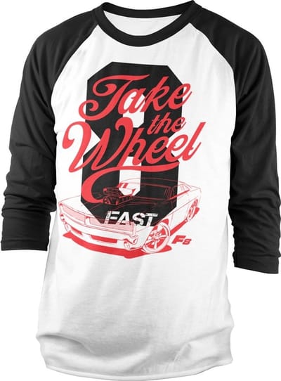 The Fast And The Furious Raglan top -M- Fast 8 - Take The Wheel Wit/Zwart