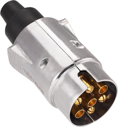 7 Polige Trailer Plug 12V - Aluminium Adapter voor Aanhangwagens, Aansluitplug voor Voertuigen en Trailerkoppelingen
