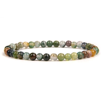 Bixorp Gems Indiaanse Agaat Edelstenen Armband 4mm - Edelsteen Kralenarmband - Spiritueel Cadeau - 20cm