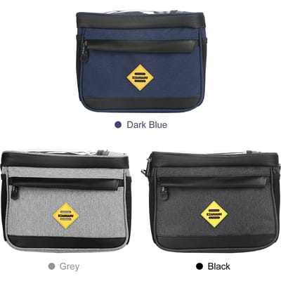 Sac glacière isolé pour vélo Sac de guidon de vélo résistant à l'eau Panier de vélo Sac avant Sacoche avec support de téléphone pour vélo bleu foncé