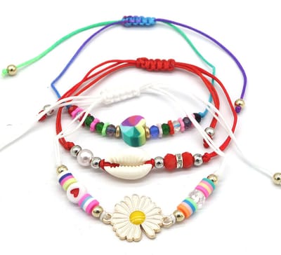 Set Armbanden - Schelp en Kralen - 3 Stuks