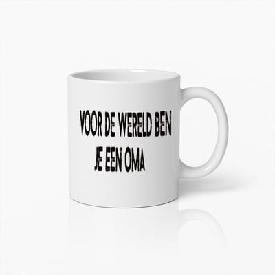 Hartverwarmende Oma Koffiemok "Voor de Wereld Ben Je Een Oma" – Perfect Cadeau voor Grootmoeders