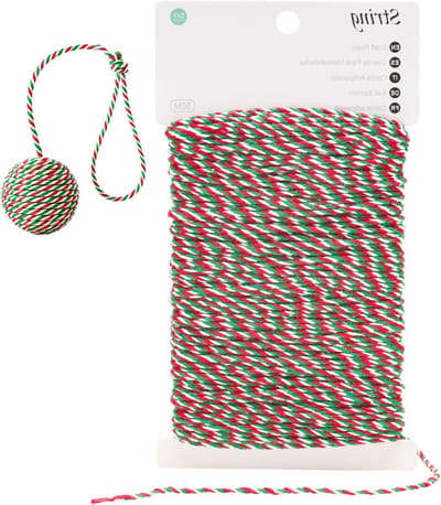 Kerstkoord 2 mm - Groen Rood Wit - Voor Geschenkverpakkingen, Ambachten en Decoraties - 50 meter