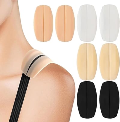 4 paar siliconen bh-bandjeskussentjes, antislip schouderbeschermers van stof voor vrouwen die last hebben van afglijdende bh's.
