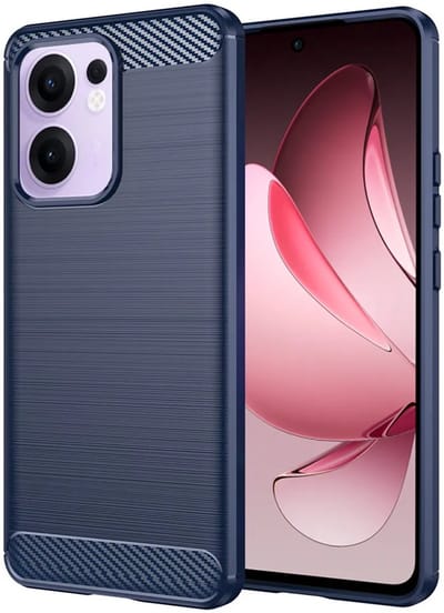 Hoesje geschikt voor Oppo Reno13 F 4G/5G / Reno13 FS 5G - Techsuit Carbon Silicone Back Cover - Blauw