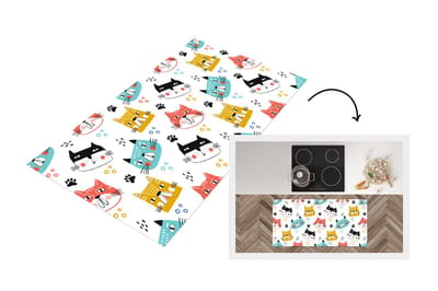 Keukenloper - Loper keuken - Jongens - Patronen - Katten - 120x60 cm - Keukenloper vinyl