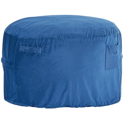 Ronde zitzakstoel met afneembare en wasbare hoes voor volwassenen Blauw