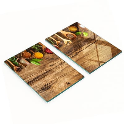 Decoratieve glazen snij- en serveerplanken voor kruiden en hout, 2x40x52 cm