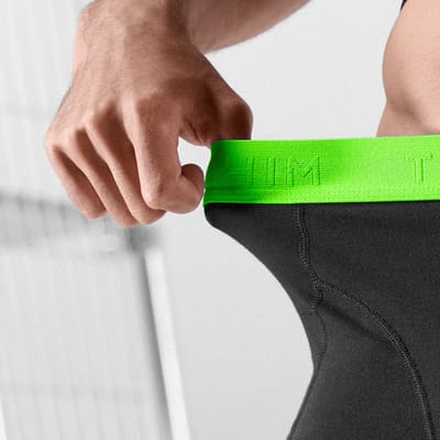 FlexFeel | Zwarte katoenen boxershort met neon groene tailleband