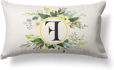 Decoratieve Kussenslopen met Monogram Letter F en Bloemenprint 30x50cm, Perfect voor Zomer en Boerderijstijl Interieur, Ideaal voor Bank en Familie