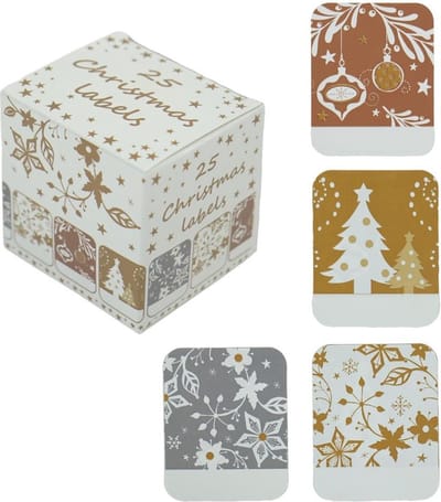 Kerst naamstickers box 25 stuks