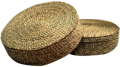 Fine Asianliving Oosterse Poef Handgemaakt Naturel Lisdodde D50xH12cm Chinese Meubels Oosterse Kast