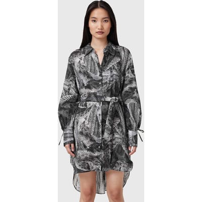 AllSaints Leyla Dress Evolve Slate Grey Taglia: 6 | Abiti in T-Shirt Outlet | Donna | Grigio