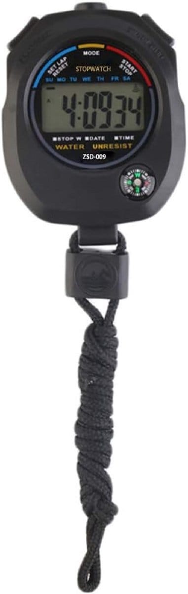 BOTC Sportstopwatch-timer - multifunctionele elektronische - groot display met datum- en tijdfunctie en alarmfunctie