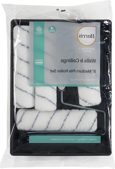 Serieuze goede muren-plafonds verfroller set 9 inch - Inclusief 1 x 9 inch frame - 4 x 9 inch medium paal roller mouwen - 9 inch. Paint roller
