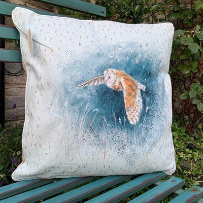 Sierkussen - Barn Owl ~ Kerkuil - 45 Cm X 45 Cm