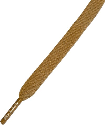 Mr. Lacy - Schoenveters - Veters - Sneakerveters  - Flatties - Plat - Zand/ Khaki - Veterlengte 130 cm – Breedte 10 mm