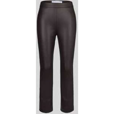 Wide leg kunstleren broek van viscosemix model 'MACY'