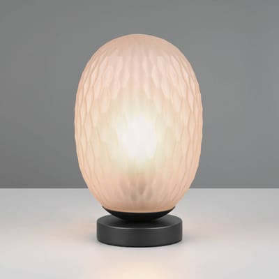 Trio Lighting Facette tafellamp, amber, hoogte 29 cm, glas, E27