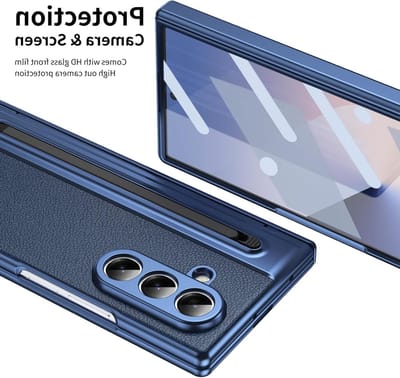 Beschermhoes voor Galaxy Z Fold 7 met Hinge Bescherming, Schermbeschermer en S Pen Houder - Blauw, Ideaal voor Smartphone en Tablet Gebruik