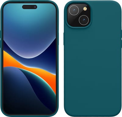 kwmobile Case voor iPhone 15 - Slank TPU-Hoesje met Zachte Afwerking - In mat petrol