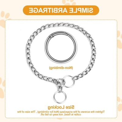 Verstelbare metalen choke ketting voor honden, duurzame training halsband voor kleine, middelgrote en grote honden, diameter 3mm, lengte ideaal voor effectieve training